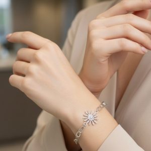 Pulsera Eslabones de Plata con Eguzkilore